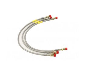Stainless Steel Braided Brake Hose Kit suitable for Defender TD5 vehicles without ABS & +2'' suspension