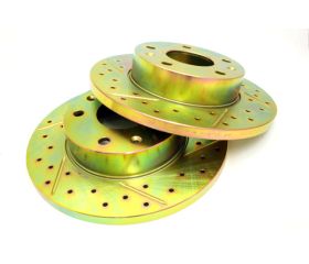 SET OF 2 BRAKE DISCS DRILLED AND GROOVED