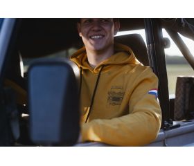 BAS4CARS HOODIE/TRUI MAAT L  GEEL